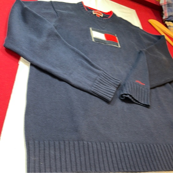 Tommy Hilfiger 3D big FLAG LOGO sweater Crewneck JAPAN men’s Medium, Y2K preppy - Picture 12 of 13